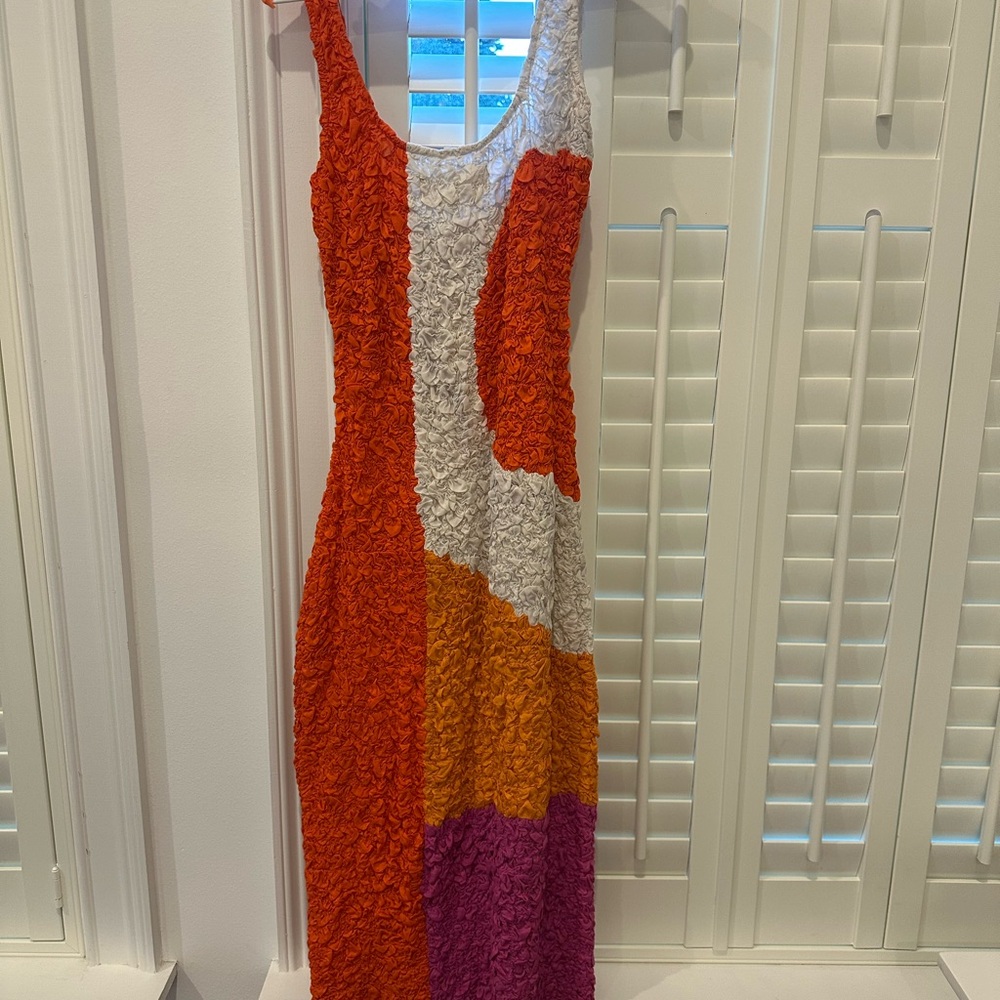 Mara Hoffman Orange, White, and Purple Maxi Dress